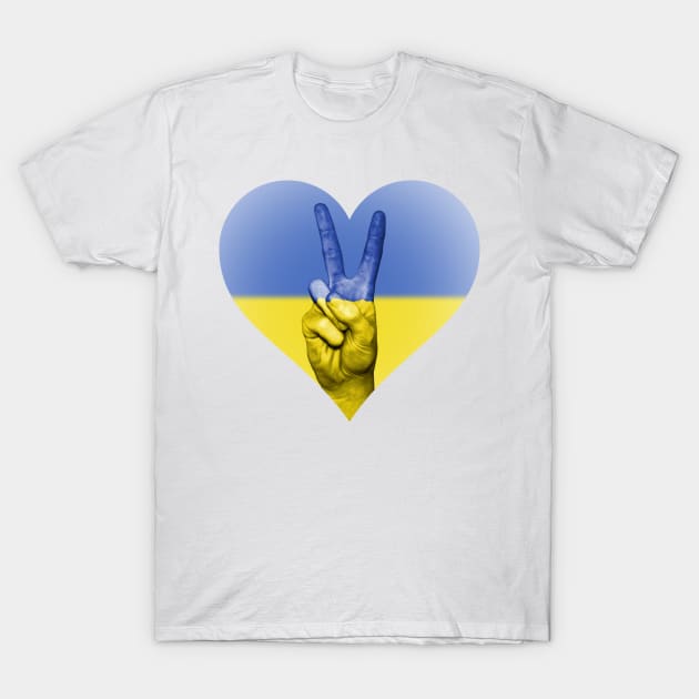 Ukrainian flag inside a heart T-Shirt by tashashimaa